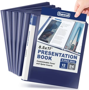Presentation Binder 12-Pocket, Displays 24 Pages, 8.5x11 Portfolio Binder with Plastic Sleeves, Storage and Organizer for Documents, Certificates, Projects, Photos (6 Pack, Blue) Presentation Binder 12-Pocket, Displays 24 Pages, 8.5x11 Portfolio Binder with Plastic Sleeves, Storage and Organizer for Documents, Certificates, Projects, Photos (6 Pack, Blue)
