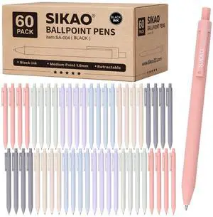 Pens Bulk, 60 Pack Ballpoint Pens Black Ink 1.0mm (Morandi) Smooth Writing Clear Lines No Smear, Retractable Pens with Calm Soothing Colors for Everyday, School & Office Use Gifts Pens Bulk, 60 Pack Ballpoint Pens Black Ink 1.0mm (Morandi) Smooth Writing Clear Lines No Smear, Retractable Pens with Calm Soothing Colors for Everyday, School & Office Use Gifts