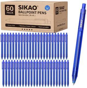 Blue Pens Bulk, 60 Pack Retractable Ballpoint Pens Blue Ink 1.0mm Smooth Writing Clear Lines No-Smear, Click Pens for Teachers, Students, School & Office Supplies Legal & Medical Use Blue Pens Bulk, 60 Pack Retractable Ballpoint Pens Blue Ink 1.0mm Smooth Writing Clear Lines No-Smear, Click Pens for Teachers, Students, School & Office Supplies Legal & Medical Use