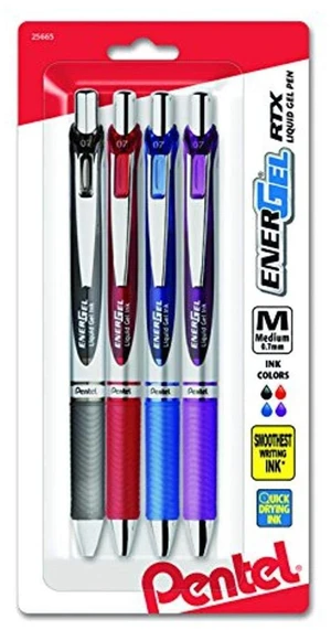EnerGel RTX Retractable Liquid Gel Pen, Medium Line, Metal Tip, Assorted Ink 4-Pk (BL77BP4M) EnerGel RTX Retractable Liquid Gel Pen, Medium Line, Metal Tip, Assorted Ink 4-Pk (BL77BP4M)