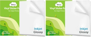 Printable Vinyl Sticker Paper for Inkjet Printer - Glossy White - 21 Waterproof Decal Paper Self-Adhesive Sheets 8.5"x11"- Dries Quickly and Holds Ink Beautifully (Pack of 2) Printable Vinyl Sticker Paper for Inkjet Printer - Glossy White - 21 Waterproof Decal Paper Self-Adhesive Sheets 8.5"x11"- Dries Quickly and Holds Ink Beautifully (Pack of 2)