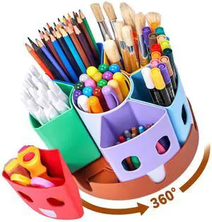 Rotating Art Supply Organizer, Lazy Susan Caddy, Small Rotating organizer keeps markers, crayons and craft supplies visible and easy to reach on classroom or home desks Rotating Art Supply Organizer, Lazy Susan Caddy, Small Rotating organizer keeps markers, crayons and craft supplies visible and easy to reach on classroom or home desks