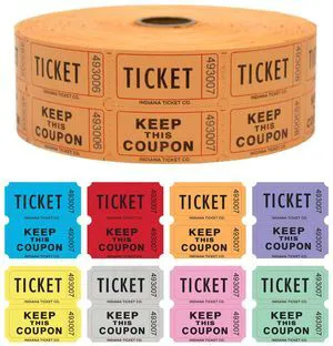 Raffle Tickets Roll, 50/50, Orange, 2000 Tickets per Roll Made in USA Premium raffle tickets roll, ideal for 50/50 raffles, fundraisers, door prizes, school carnivals, parties, community events Raffle Tickets Roll, 50/50, Orange, 2000 Tickets per Roll Made in USA Premium raffle tickets roll, ideal for 50/50 raffles, fundraisers, door prizes, school carnivals, parties, community events