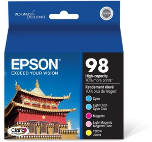98 Claria Hi-Definition Ink High Capacity 5 Color Cartridge Combo Pack (T098920) Works with Artisan-700, 710, 725, 730, 800, 810, 835, 837 98 Claria Hi-Definition Ink High Capacity 5 Color Cartridge Combo Pack (T098920) Works with Artisan-700, 710, 725, 730, 800, 810, 835, 837