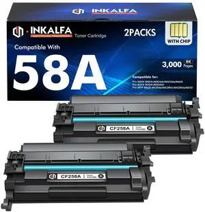 CF258A 58A Toner Cartridge Black for HP 58X M404n M404dn M428fdw 2 Pack Compatible Replacement for HP 58A CF258A CF258X for HP LaserJet Pro MFP M428fdn M428dw M404 M428 M404dw Printer Ink with Chip CF258A 58A Toner Cartridge Black for HP 58X M404n M404dn M428fdw 2 Pack Compatible Replacement for HP 58A CF258A CF258X for HP LaserJet Pro MFP M428fdn M428dw M404 M428 M404dw Printer Ink with Chip