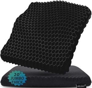 20" Gel Seat Cushion for Long Sitting(Jumbo&Thick) Office Chair Cushion Wheelchair Cushions for Pressure Sores Non-Slip Desk Chair Car Seat Cushion Driving Sciatica & Back Pain Relief 20" Gel Seat Cushion for Long Sitting(Jumbo&Thick) Office Chair Cushion Wheelchair Cushions for Pressure Sores Non-Slip Desk Chair Car Seat Cushion Driving Sciatica & Back Pain Relief