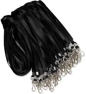 100 Pack Black Lanyard Bulk Lanyard for ID Badge Holder Flat Lanyard with Swivel Hook and Badge Clip 100 Pack Black Lanyard Bulk Lanyard for ID Badge Holder Flat Lanyard with Swivel Hook and Badge Clip