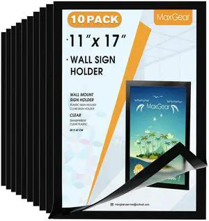 Magnetic Sign Holder 11 x 17, Magnetic Paper Holder, 10 Pack Strong Self-Adhesive Backing, Magnetic Front Opening, Clear PVC, Easy Insert and Replace Paper, Document, Poster and Flyer Magnetic Sign Holder 11 x 17, Magnetic Paper Holder, 10 Pack Strong Self-Adhesive Backing, Magnetic Front Opening, Clear PVC, Easy Insert and Replace Paper, Document, Poster and Flyer