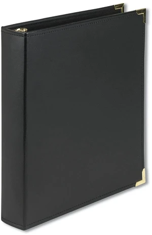 Classic Collection Leather 3 Ring Binder, Executive Presentation Portfolio, 1.5 Inch (Holds 325 Sheets), Brass Round Ring, Black Classic Collection Leather 3 Ring Binder, Executive Presentation Portfolio, 1.5 Inch (Holds 325 Sheets), Brass Round Ring, Black