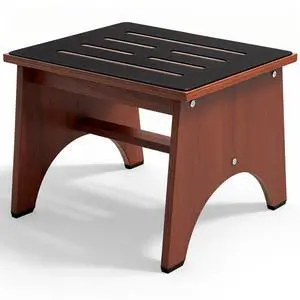 One Step Stool for Adults Seniors with Non-Slip Rubber Stepping Feet, Heavy Duty Platform Step Stools for Bathroom, Bedroom, Kitchen & Bedside Support 12 Inch Rustic Brown One Step Stool for Adults Seniors with Non-Slip Rubber Stepping Feet, Heavy Duty Platform Step Stools for Bathroom, Bedroom, Kitchen & Bedside Support 12 Inch Rustic Brown