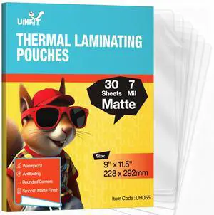 7Mil Thermal Matte Laminating Pouches Letter Size 9x11.5 Inches 30Pack Thick Laminating Sheets for Professional Use - Anti-Glare for Blueprints, Menus, Signage - Commercial Grade 7Mil Thermal Matte Laminating Pouches Letter Size 9x11.5 Inches 30Pack Thick Laminating Sheets for Professional Use - Anti-Glare for Blueprints, Menus, Signage - Commercial Grade