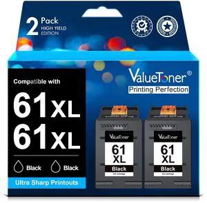 61XL 61 Ink Replacement for HP 61 Black Ink Cartridge High Yield Work with HP Envy 4500 4501 4502 5530 Deskjet 3050 3510 1000 1050 1056 1510 1010 OfficeJet 4630 4632 Printer (2 Black) 61XL 61 Ink Replacement for HP 61 Black Ink Cartridge High Yield Work with HP Envy 4500 4501 4502 5530 Deskjet 3050 3510 1000 1050 1056 1510 1010 OfficeJet 4630 4632 Printer (2 Black)
