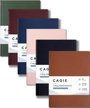 College Ruled Journal for Men & Women, Softcover A5 Leather Notebook 6 Pack, 176 Pages, 100 GSM Paper, Vegan Leather, Customizable Bookmark, Lay-Flat, Daily Writing, Journaling, Work & School College Ruled Journal for Men & Women, Softcover A5 Leather Notebook 6 Pack, 176 Pages, 100 GSM Paper, Vegan Leather, Customizable Bookmark, Lay-Flat, Daily Writing, Journaling, Work & School
