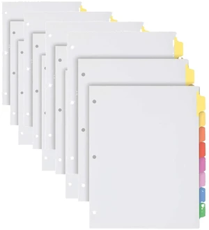 Write and Erase Binder Dividers, Durable Tabs for 3 Ring Binder, 8 Tab, Write On Tabs, Erasable Dividers, White, Multicolor Tabs, (89991) (Pack of 24) Write and Erase Binder Dividers, Durable Tabs for 3 Ring Binder, 8 Tab, Write On Tabs, Erasable Dividers, White, Multicolor Tabs, (89991) (Pack of 24)