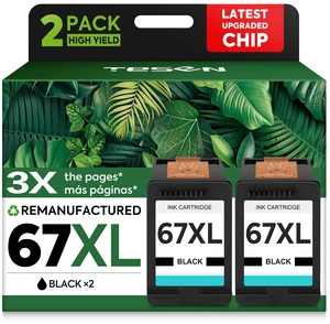 67 Ink Cartridge Compatible for HP 67xl 2755e Printer Ink, Black 2-Pack use For 2700 2700e 2755e 2855e 2800 4155e 4255e 4100 Printers 67 Ink Cartridge Compatible for HP 67xl 2755e Printer Ink, Black 2-Pack use For 2700 2700e 2755e 2855e 2800 4155e 4255e 4100 Printers