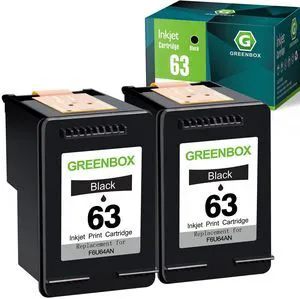 63 Black Ink Cartridges High Yield for 63 Ink Cartridge, 2-Pack Replacement for HP 63 Ink for OfficeJet 3830 4650 5200 5255 5258 Envy 4510 4512 4520 DeskJet 1112 2130 3630 3632 Printer 63 Black Ink Cartridges High Yield for 63 Ink Cartridge, 2-Pack Replacement for HP 63 Ink for OfficeJet 3830 4650 5200 5255 5258 Envy 4510 4512 4520 DeskJet 1112 2130 3630 3632 Printer