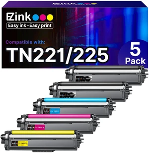 TN221 TN225 Compatible for Brother TN-221 TN-225 Toner Cartridges TN221 TN225 to Use with MFC-9130CW HL-3170CDW MFC-9340CDW HL-3140CW MFC-9330CDW (2 Black 1 Cyan 1 Magenta 1 Yellow, 5 Pack) TN221 TN225 Compatible for Brother TN-221 TN-225 Toner Cartridges TN221 TN225 to Use with MFC-9130CW HL-3170CDW MFC-9340CDW HL-3140CW MFC-9330CDW (2 Black 1 Cyan 1 Magenta 1 Yellow, 5 Pack)