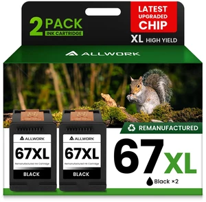 67XL Ink Cartridge Replacement for HP 2755e 4155e, Black 2-Pack Use for 2700 2855e 2800 2752 2742e 4255e 4100 6055 6055e 6455e Printers. Smart chip 67XL Ink Cartridge Replacement for HP 2755e 4155e, Black 2-Pack Use for 2700 2855e 2800 2752 2742e 4255e 4100 6055 6055e 6455e Printers. Smart chip