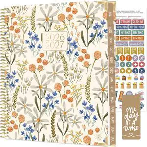 HARDCOVER Planner 2026-2027 (8.5" x 11") Academic Year (July 2026 - July 2027) - 13 Months Task Goal Planner for Women - Monthly & Weekly Agenda Book - Whimsical Wildflowers HARDCOVER Planner 2026-2027 (8.5" x 11") Academic Year (July 2026 - July 2027) - 13 Months Task Goal Planner for Women - Monthly & Weekly Agenda Book - Whimsical Wildflowers