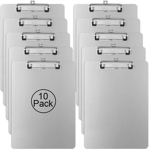 Metal Clipboards, 10 Pack Heavy Duty Aluminum Clipboards 12 x 9 Inches, A4 Letter Sizer Document Holder with Low Profile Clip, Suitable for School, Office, Jobsite or Medical Staff, Silver Metal Clipboards, 10 Pack Heavy Duty Aluminum Clipboards 12 x 9 Inches, A4 Letter Sizer Document Holder with Low Profile Clip, Suitable for School, Office, Jobsite or Medical Staff, Silver