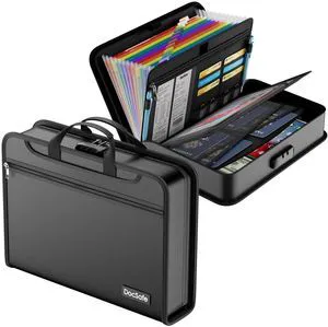 Accordion File Organizer Bag with Lock, Fireproof Water Resistant Expanding File Folder with Multi Colorful Pockets,Document Organizer Safe Storage for Important Documents and More, Black Accordion File Organizer Bag with Lock, Fireproof Water Resistant Expanding File Folder with Multi Colorful Pockets,Document Organizer Safe Storage for Important Documents and More, Black