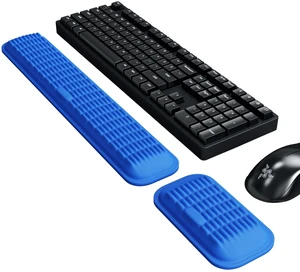 Ergonomic Wrist Rest for Keyboard and Mouse, Soft Memory Foam Keyboard Wrist Rest Set with Non-Slip Silicone Base, Easy Typing, Pain Relief, Comfort for Office, Work, Gaming (Blue) Ergonomic Wrist Rest for Keyboard and Mouse, Soft Memory Foam Keyboard Wrist Rest Set with Non-Slip Silicone Base, Easy Typing, Pain Relief, Comfort for Office, Work, Gaming (Blue)