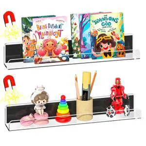 Magnetic Book Shelf for Whiteboard, 2 Pack Clear Magnetic Bookshelf Metal, Reusable, Bookshelf, Book Display, Holder, for Teacher Kids, Classroom, Refrigerator, Office, Clear Magnetic Book Shelf for Whiteboard, 2 Pack Clear Magnetic Bookshelf Metal, Reusable, Bookshelf, Book Display, Holder, for Teacher Kids, Classroom, Refrigerator, Office, Clear