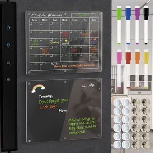Magnetic Calendar for Refrigerator,2 Pack 11"x15" Clear Fridge Calendar Dry Erase Magnetic Planning Boards Set(Monthly Planner+Blank Memo Board) Magnetic Calendar for Refrigerator,2 Pack 11"x15" Clear Fridge Calendar Dry Erase Magnetic Planning Boards Set(Monthly Planner+Blank Memo Board)