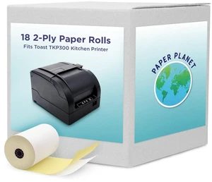 2-Ply Paper for Toast Kitchen Printer TKP300 | 18 Rolls 2-Ply White/Yellow Carbonless Paper, Compatible with Toast Kitchen Printer, Fits TKP300 SNBC BTP-M300 2-Ply Paper for Toast Kitchen Printer TKP300 | 18 Rolls 2-Ply White/Yellow Carbonless Paper, Compatible with Toast Kitchen Printer, Fits TKP300 SNBC BTP-M300