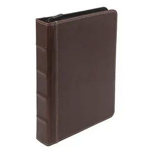 Vintage Leather Mini 3 Ring Zipper Binder, 1 Inch Round Ring Capacity (Holds 200 Sheets), 5.5 x 8.5 Inch Documents, Notebook Organizer, Planner, Brown with Contrast Stitching Vintage Leather Mini 3 Ring Zipper Binder, 1 Inch Round Ring Capacity (Holds 200 Sheets), 5.5 x 8.5 Inch Documents, Notebook Organizer, Planner, Brown with Contrast Stitching