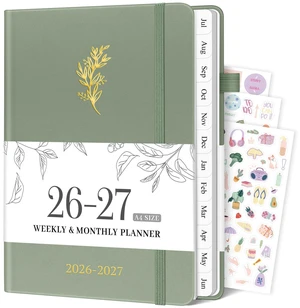2026-2027 Planner, Weekly & Monthly Calendar with Tabs, 8.5"x11" Jul 2026-Jun 2027 Academic Year, A4 Large Hardcover Calendar Agenda with Date for School & Office Schedule, Sage Green 2026-2027 Planner, Weekly & Monthly Calendar with Tabs, 8.5"x11" Jul 2026-Jun 2027 Academic Year, A4 Large Hardcover Calendar Agenda with Date for School & Office Schedule, Sage Green
