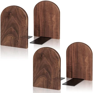 Book Ends,2 Pair Large Bookends Wood Book Ends Universal Economy Bookend (2, Large) Book Ends,2 Pair Large Bookends Wood Book Ends Universal Economy Bookend (2, Large)