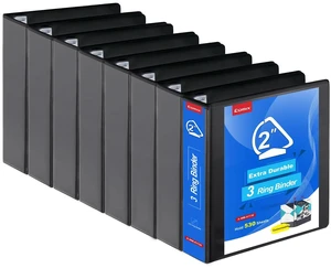 Heavy Duty Slant-D Ring View Binder, 2 inch 3 Ring Binders, Hold 500 Sheets of 8.5" x 11" Paper, 8 Pack (Black) Heavy Duty Slant-D Ring View Binder, 2 inch 3 Ring Binders, Hold 500 Sheets of 8.5" x 11" Paper, 8 Pack (Black)