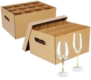 Wine Glasses Moving Boxes, Glass Packing Boxes, Kitchen Storage Kit for Glassware, Stemware & Tall Drinking Cup,Sturdy Corrugated Cardboard, with Handles & Secure Lids,2 Pack,15 x 12 x 10 In Wine Glasses Moving Boxes, Glass Packing Boxes, Kitchen Storage Kit for Glassware, Stemware & Tall Drinking Cup,Sturdy Corrugated Cardboard, with Handles & Secure Lids,2 Pack,15 x 12 x 10 In