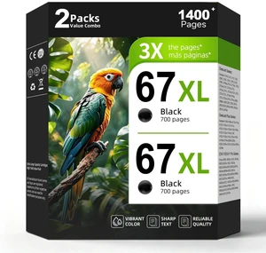 67 67XL Black Ink Cartridge Replacement for HP Ink HP67 XL HP67XL to 2855e to 4200e 4258e 4200 6455e 2800e 2755e 4100 4100e 4255e 6055e 2852e 2827e 2700e 2734e 4155e 6455 6400 6458 6458e Printer 2Pack 67 67XL Black Ink Cartridge Replacement for HP Ink HP67 XL HP67XL to 2855e to 4200e 4258e 4200 6455e 2800e 2755e 4100 4100e 4255e 6055e 2852e 2827e 2700e 2734e 4155e 6455 6400 6458 6458e Printer 2Pack