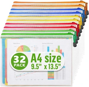 32 Pack Mesh Zipper Pouch Bags 9x13 inch - Clear Mesh Bags Letter Size - Plastic Zipper Pouches - Game Bags - Zip Bags - Board Game Storage - Puzzle Storage - Pouch for Organizing 32 Pack Mesh Zipper Pouch Bags 9x13 inch - Clear Mesh Bags Letter Size - Plastic Zipper Pouches - Game Bags - Zip Bags - Board Game Storage - Puzzle Storage - Pouch for Organizing
