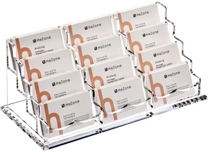 Business Card Holder Display for Desk, 12 Slot 4 Tier Multiple-Clear Acrylic Business Card Stand Set, Holds Approximately 600 Cards(12 Cell H) Business Card Holder Display for Desk, 12 Slot 4 Tier Multiple-Clear Acrylic Business Card Stand Set, Holds Approximately 600 Cards(12 Cell H)