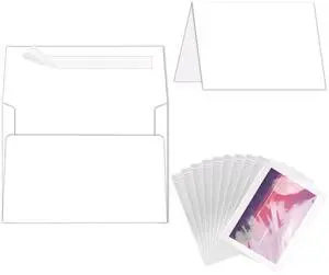 100 Pack Blank White Cards and Envelopes 5x7 with Clear Cello Bags 5 x 7 Folded Cardstock and A7 Envelopes Self Seal for Invitations, Wedding, Birthday and DIY Greeting Cards 100 Pack Blank White Cards and Envelopes 5x7 with Clear Cello Bags 5 x 7 Folded Cardstock and A7 Envelopes Self Seal for Invitations, Wedding, Birthday and DIY Greeting Cards