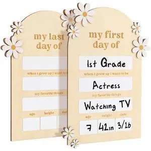 Beautiful Wooden First and Last Day of School Board Sign - Dry-Erase Prop Modern and Large Back to School Sign for Lasting Memories - The Perfect Wooden Photo Prop for Kindergarten Beautiful Wooden First and Last Day of School Board Sign - Dry-Erase Prop Modern and Large Back to School Sign for Lasting Memories - The Perfect Wooden Photo Prop for Kindergarten