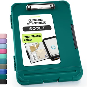 Reinforced Clipboard with Storage, Inner Plastic Folder Attached, Heavy Duty Plastic Clip Boards 8.5x11 with Pen Holder, High Capacity Nursing Clipboard for Teacher Office Home, Letter / A4 Size Reinforced Clipboard with Storage, Inner Plastic Folder Attached, Heavy Duty Plastic Clip Boards 8.5x11 with Pen Holder, High Capacity Nursing Clipboard for Teacher Office Home, Letter / A4 Size