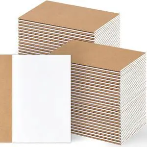 100 Pack Blank Kraft Notebooks Journals A5 Sketchbook Drawing Pad Book for Kids Junk Journal, 60 Pages, 8.3 x 5.5 Inches 100 Pack Blank Kraft Notebooks Journals A5 Sketchbook Drawing Pad Book for Kids Junk Journal, 60 Pages, 8.3 x 5.5 Inches