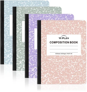 Composition Notebooks 4 pack, Wide Ruled Notebook Paper, 9 3/4" x 7 1/2", 80 Sheets/160 Pages, Aesthetic Marble Composition Notebook for School & Office Supplies (4, Pastel Marble Colors) Composition Notebooks 4 pack, Wide Ruled Notebook Paper, 9 3/4" x 7 1/2", 80 Sheets/160 Pages, Aesthetic Marble Composition Notebook for School & Office Supplies (4, Pastel Marble Colors)