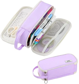 Large Pencil Case for Girls Teens Organizer Pencil Bag with Zipper Purple Pencil Pouch for Kids Aesthetic Cute Big Pencil Pen Case for School Supplies, Large Capacity Design, Wear-resistant Fabric Large Pencil Case for Girls Teens Organizer Pencil Bag with Zipper Purple Pencil Pouch for Kids Aesthetic Cute Big Pencil Pen Case for School Supplies, Large Capacity Design, Wear-resistant Fabric