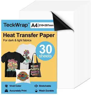 Printable Heat Transfer Paper for T-Shirts 30 Sheets, 8.3" X 11.7" Printable Heat Transfer Vinyl for Inkjet Printer, Iron on Transfer Paper for Light and Dark Fabric (Matte) Printable Heat Transfer Paper for T-Shirts 30 Sheets, 8.3" X 11.7" Printable Heat Transfer Vinyl for Inkjet Printer, Iron on Transfer Paper for Light and Dark Fabric (Matte)