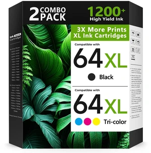 64XL Ink Cartridge Combo Pack for HP Ink 64 64XL Black and Color Ink Cartridge for HP Printers Work with Envy Photo 7855 7858 7155 Envy Inspire 7255e 7220e 7200e 7900e 7958e for Tango Series (2 Pack) 64XL Ink Cartridge Combo Pack for HP Ink 64 64XL Black and Color Ink Cartridge for HP Printers Work with Envy Photo 7855 7858 7155 Envy Inspire 7255e 7220e 7200e 7900e 7958e for Tango Series (2 Pack)