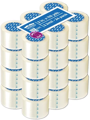 3" x 110 Yards Clear Packing Tape 24 Roll Carton Strong Industrial Grade Adhesive for Shipping, Moving & Packaging Heavy Duty 2.2 Mil Box Sealing Tape 3" x 110 Yards Clear Packing Tape 24 Roll Carton Strong Industrial Grade Adhesive for Shipping, Moving & Packaging Heavy Duty 2.2 Mil Box Sealing Tape