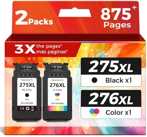 PG-275 CL-276 XL Ink Cartridge Replacement for Canon 275XL 276XL Black Tri-Color Combo Pack | Compatible for Cannon PIXMA TS3722 TR4720 TR4722 TR4700 TS3522 TS3700 TS3720 TS3520 TS3500 PG-275 CL-276 XL Ink Cartridge Replacement for Canon 275XL 276XL Black Tri-Color Combo Pack | Compatible for Cannon PIXMA TS3722 TR4720 TR4722 TR4700 TS3522 TS3700 TS3720 TS3520 TS3500