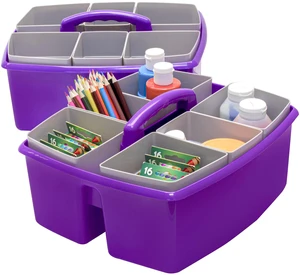 Large Classroom Caddy with Cups, 13 x 11 x 6.575 Inches, Purple, Case of 2 (00986U02C) Large Classroom Caddy with Cups, 13 x 11 x 6.575 Inches, Purple, Case of 2 (00986U02C)