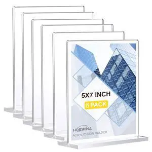6 Pack Acrylic Sign Holder 5 x 7 Inch, Vertical Display Sign Stand Clear Menu Holder Stand, Table Paper Holder, Desk Brochure Holder for Vendor Booth Display Items, Restaurants, Office, Store 6 Pack Acrylic Sign Holder 5 x 7 Inch, Vertical Display Sign Stand Clear Menu Holder Stand, Table Paper Holder, Desk Brochure Holder for Vendor Booth Display Items, Restaurants, Office, Store