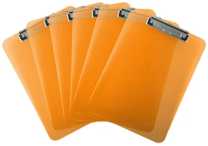 Orange Clear Clipboards Letter Size Low Profile (6-Pack) Orange Clear Clipboards Letter Size Low Profile (6-Pack)